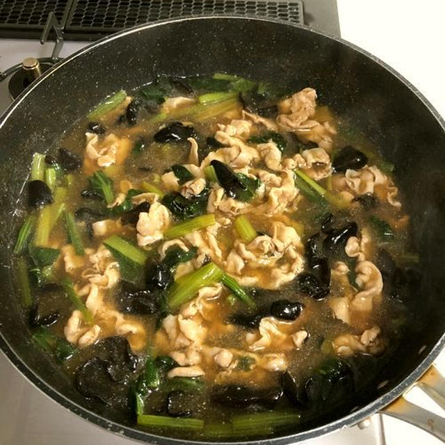 豚肉と小松菜の中華あんかけ♪＆うれしい出来事♪