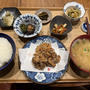 【献立】塩唐揚げ、ザーサイ、大根の葉のナムル、大根の葉と皮のきんぴら、茄子とピーマンの味噌煮、人参とちくわのバター醤油炒め、長芋のお味噌汁、日本酒