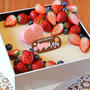 お重でふわふわ苺シフォンとマスカルポーネレアチーズケーキ！！