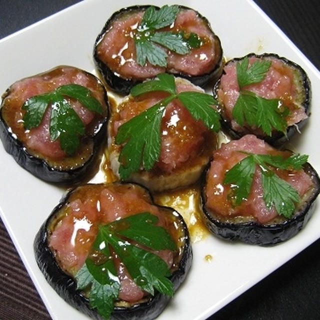 焼き野菜のネギトロのせ♪～わさび醤油オイルがけ～