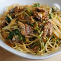 缶詰と早ゆでパスタdeお手軽ランチ