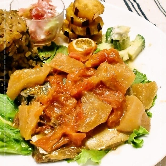 鯖とかぶのトマト白味噌煮
