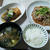 豚肉ともやしの味噌炒めと厚揚げで揚げだし豆腐