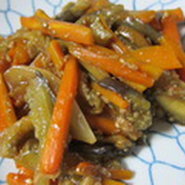 「豚肉ときのこと茄子の味噌炒め」