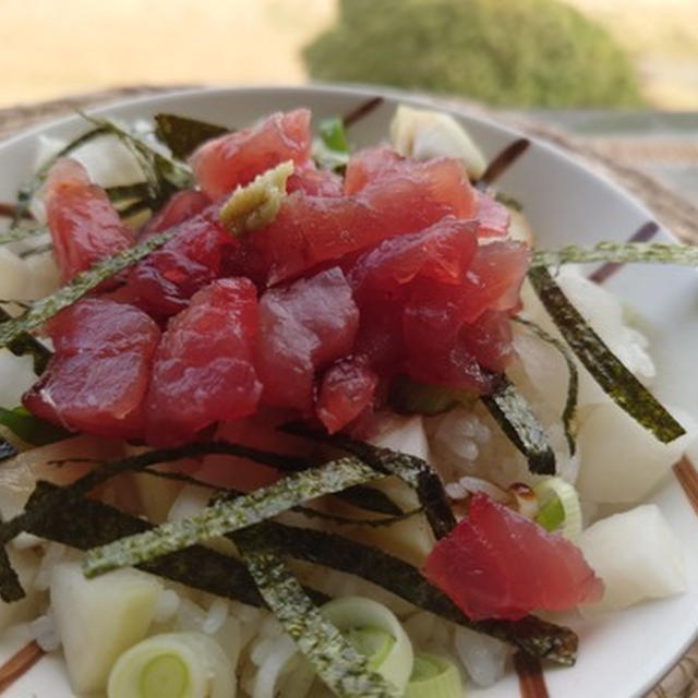 まぐろと大根漬けごはん！「まぐろとっておげよ」