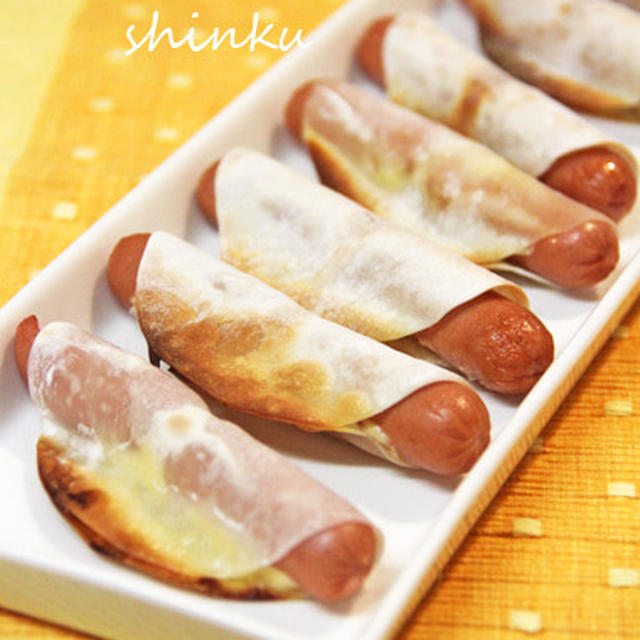 簡単 トースターで 餃子の皮パリパリ包みウインナー By Shinkuさん レシピブログ 料理ブログのレシピ満載