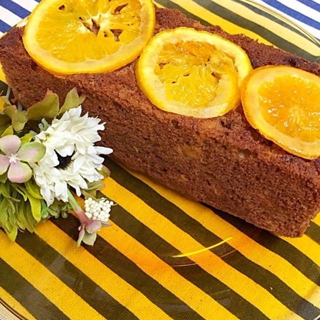 お土産にココア風味のオレンジパウンド