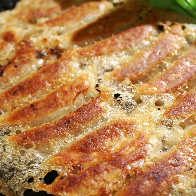 《或る日の晩ご飯》羽根付き餃子／由比のお土産でおつまみです。
