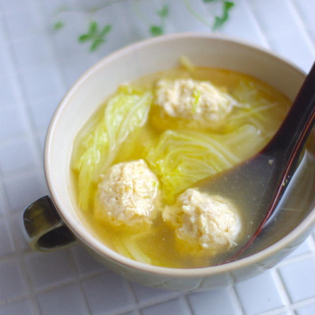 ついでに鶏団子の作り置き♡『鶏団子と白菜のポカポカ生姜スープ』＊今週の朝ごはん