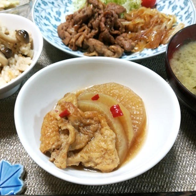 鶏皮が美味しい！～鶏皮と大根の甘ピリ辛煮～