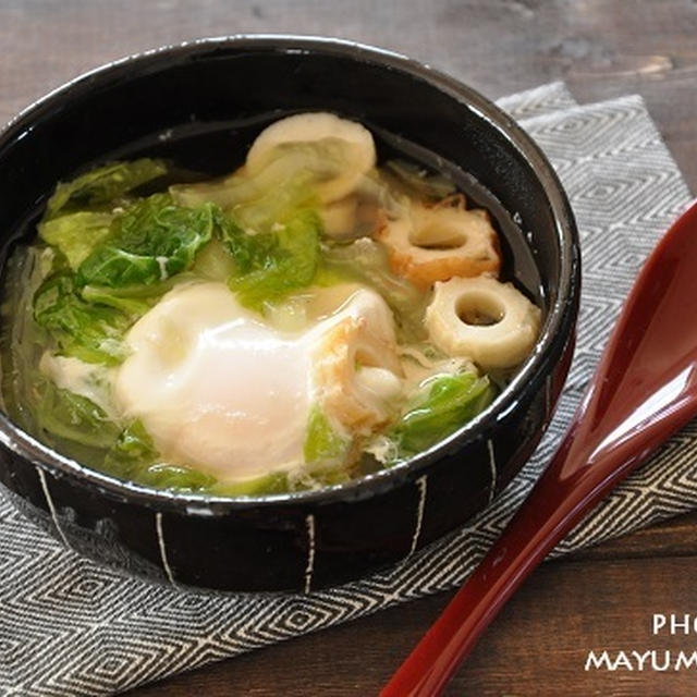 冷え込む朝晩にぴったり！一人前20円【白菜のあったかスープ】