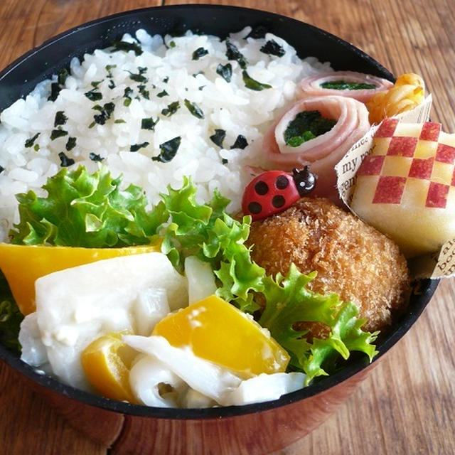 ほうれん草のベーコン巻き弁当♪