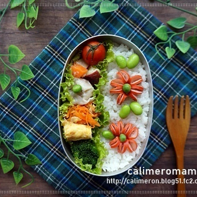 ウインナーお花のお弁当