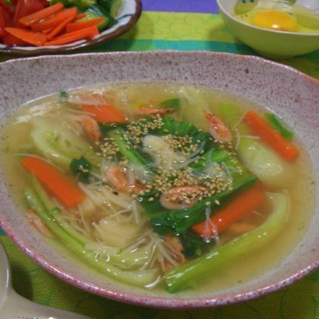 ホタテ缶のあんかけ塩スープ☆