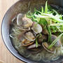 九条ネギとアサリのラーメン