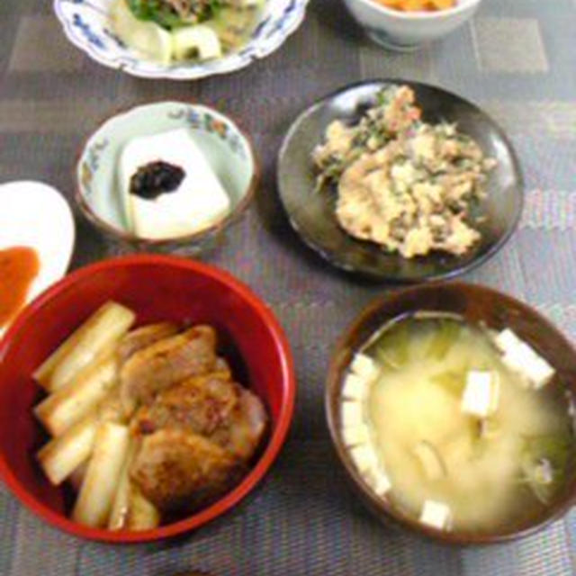 鴨丼とあっさりお供の夜