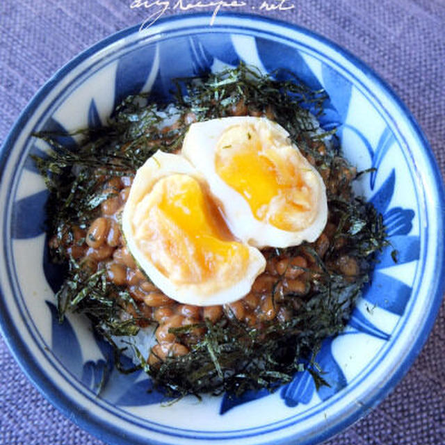 温泉卵と納豆丼