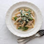 Code roe cream penne with rape blossoms