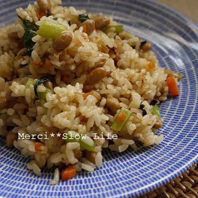 醤油麹を使った美味しい納豆炒飯をつくれぽ♪
