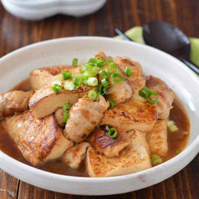 巻き豚と豆腐の照り煮。【豆腐水切りなし・即調理・フライパンひとつ】のごはんの日。