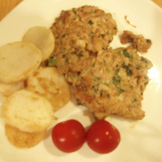 エリンギとほうれん草のハンバーグ