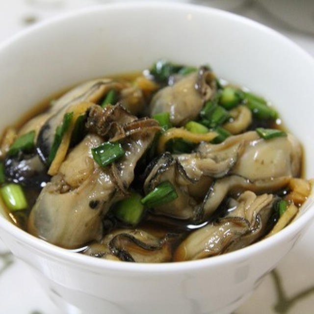 牡蠣のねぎしょうが煮　と　厚揚げの柚子胡椒煮　など