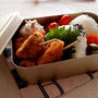 蓮根のベーコン巻きフライ・塩むすびのお弁当＆レモンソルト＆にゃ♪