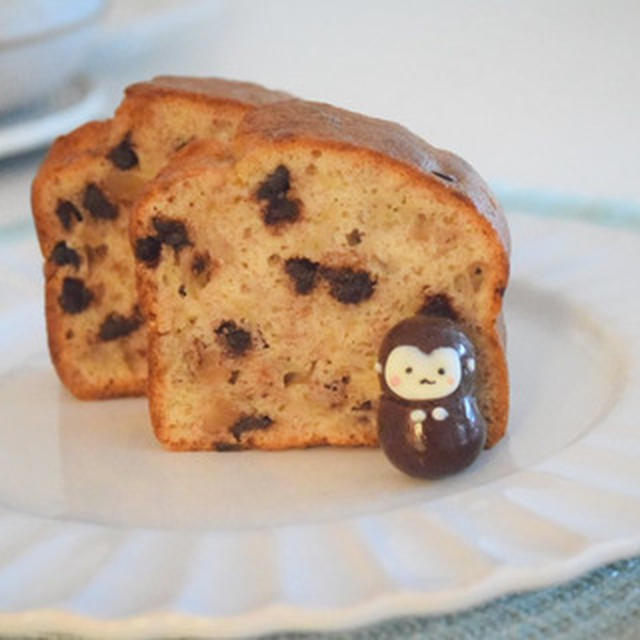 チョコバナナ胡桃のパウンドケーキ♡おさるとカオナシ