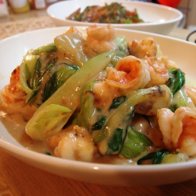 海老と青梗菜のクリーム煮