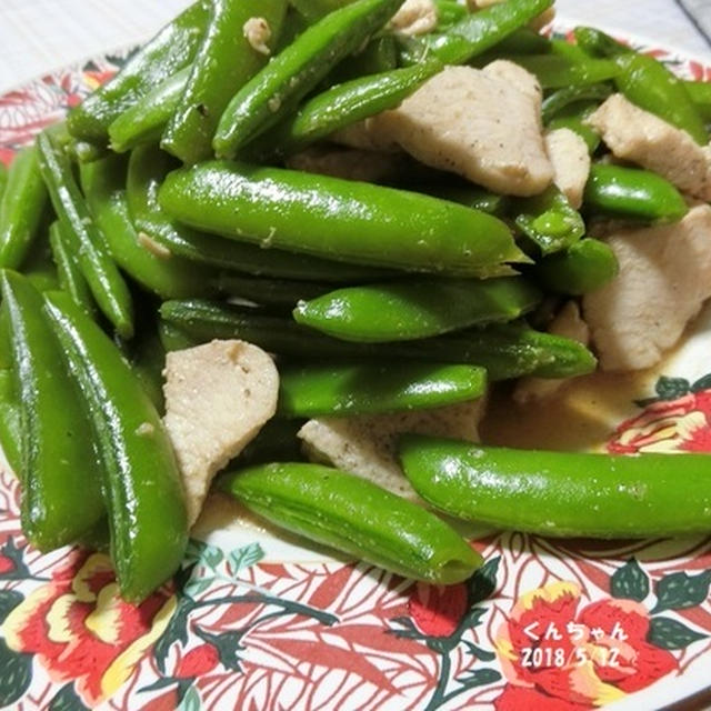 ☆スナップエンドウと鶏胸肉のオイスター炒め☆