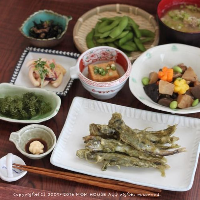 おうち居酒屋 ✿ シシャモの磯部揚げといろいろ♪