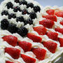 4th of July ハートの星条旗ケーキと花火
