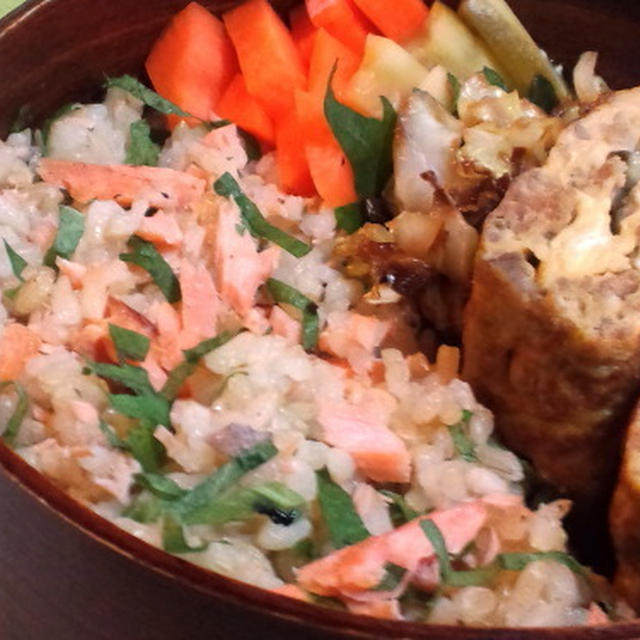 塩麹鮭＆大葉の混ぜごはん弁当