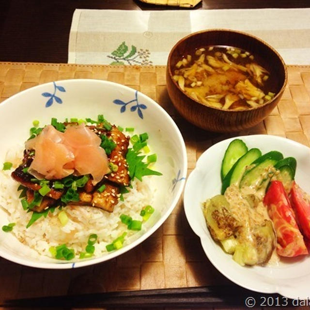 秋のおススメレシピ　秋刀魚の蒲焼丼とサツマイモのリゾット