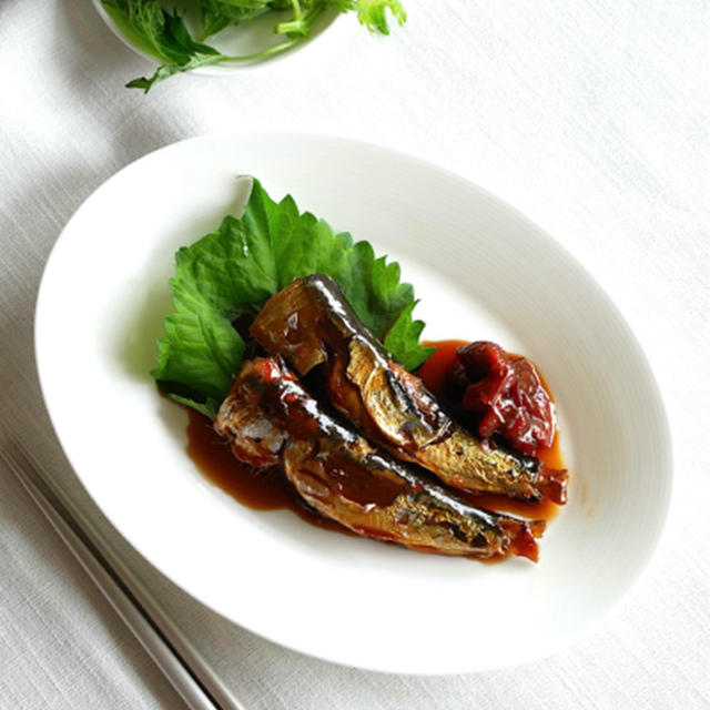 夏の夕飯/鰯の甘露煮風 梅風味