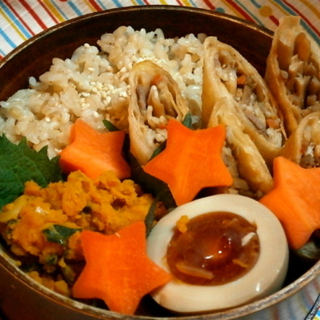 牛ごぼうの春巻弁当