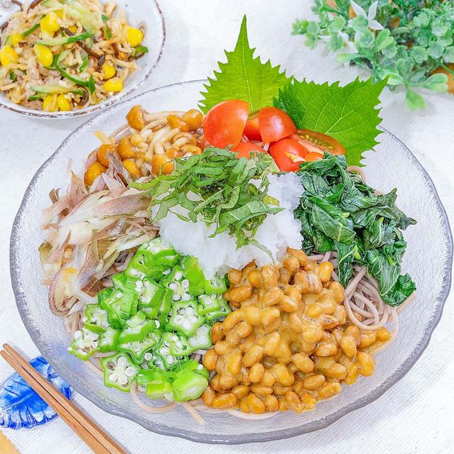 夏バテ予防に❣️ネバネバぶっかけおろし蕎麦