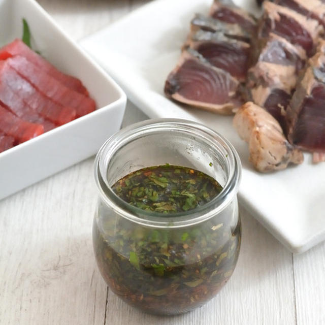 薬味醤油（しょうが・大葉・みょうが）と刺身のごはんの日。