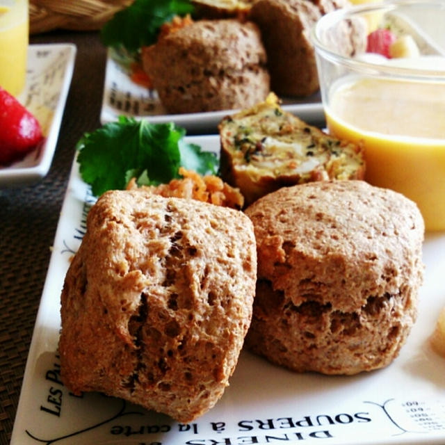 ノンバター♪ブランとバナナのスコーン。