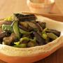 夏野菜満載・茄子味噌炒め、と、たりらりらん。