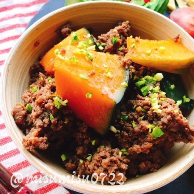 カカオでコク出し！南瓜のそぼろ煮