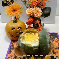 ハロウィンテーブル＆丸ごとかぼちゃのポタージュグラタン