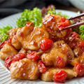 【レシピ】さっぱりやみつき♬鶏むね肉のガーリックトマト炒め♬