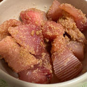ビンチョウ胡麻漬け、小蕪糠漬け
