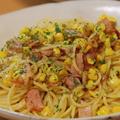 簡単レシピ - ベーコンとコーンのパスタ