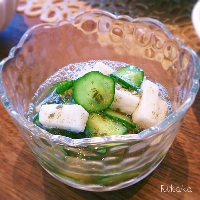 長芋ときゅうり 納豆昆布酢の物