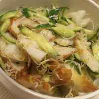 【レシピ】竹輪と胡瓜とアルファルファのジンジャーサラダ