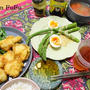 鶏天も美味しいでしょう♪と旬のアスパラ大好き♪