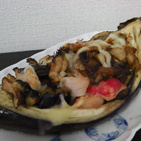 茄子とカニの味噌グラタン。