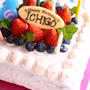 苺の6歳誕生日ケーキ☆スクエアケーキ